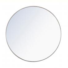 Elegant MR4046S - Metal Frame Round Mirror 42 Inch Silver Finish