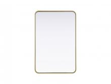 Elegant MR8A2436BRA - Contour Metal Rectangle Mirror 24x36 in Brass