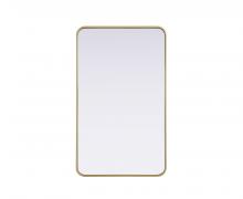 Elegant MR8A2440BRA - Contour Metal Rectangle Mirror 24x40 in Brass