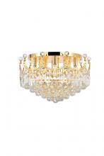 Elegant V8949F20G/RC - Corona 9 light Gold Flush Mount Clear Royal Cut Crystal