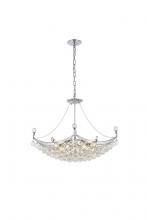 Elegant V9800D28C/RC - Corona 8 Light Chrome Chandelier Clear Royal Cut Crystal