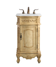 Elegant VF10119AB-VW - 24 inch Single Bathroom vanity in Antique Beige with ivory white engineered marble