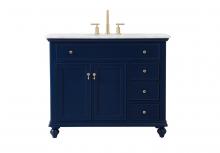 Elegant VF12342BL - 42 Inch Single Bathroom Vanity in Blue