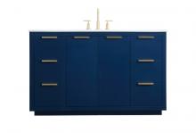 Elegant VF19454BL - Blake Vanity Cabinet 6Dw2Dr 54x22x34 Blue