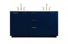 Elegant VF19460DBL - 60 inch double bathroom vanity in blue