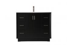 Elegant VF19642BK - 42 Inch SIngle Bathroom Vanity In Black