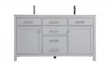 Elegant VF23360DGR - Vanity Cabinet 2dr 2dw W60"xD22"xH34" Grey