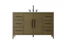 Elegant VF29354MCB - Vanity Cabinet 2Dr 6Dw 54x21.5x35 Chestnut Brown
