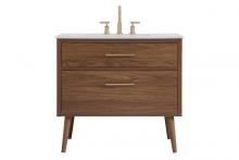 Elegant VF41036WB - 36 Inch Bathroom Vanity in Walnut Brown