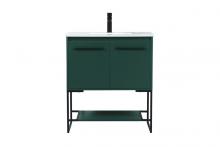 Elegant VF42530MGN - 30 inch Single bathroom vanity in green