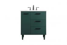 Elegant VF47030MGN - 30 inch bathroom vanity in Green