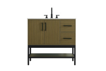Elegant VF60736MCB - Vanity Cabinet 2Dr2Dw 36"x22"x34" Chestnut Brown