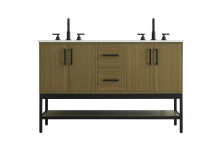 Elegant VF60754DMCB - Vanity Cabinet 4Dr2Dw 54"x22"x34" Chestnut Brown