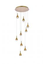 Elegant 3809D24SG - Amherst 24 Inch LED Chandelier in Satin Gold