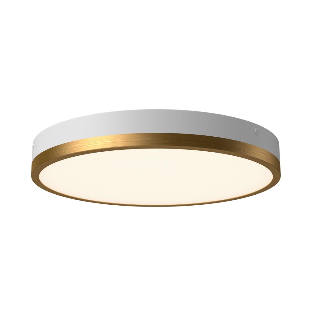 Adelaide 15-in Aged Gold/White LED Flush Mount