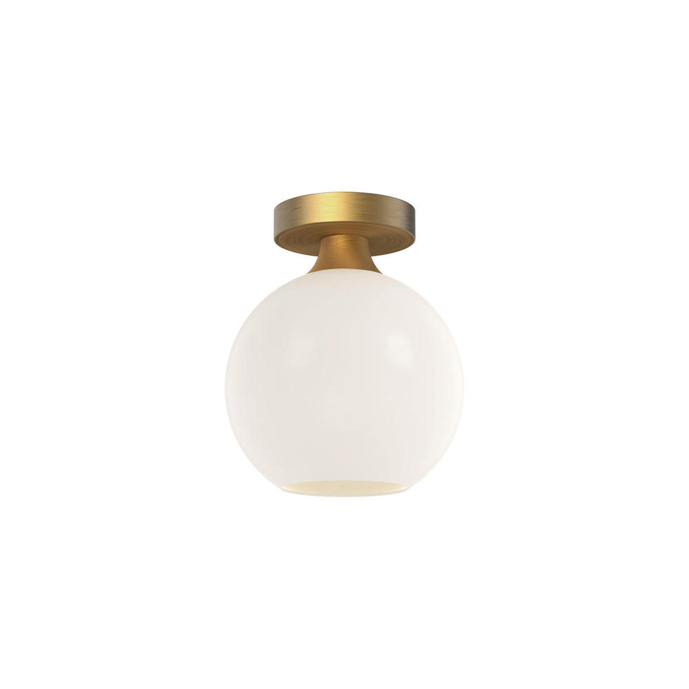 Castilla 8-in Aged Gold/Opal Matte Glass 1 Light Flush Mount