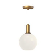 Alora Lighting PD506108AGOP - Castilla 8-in Aged Gold/Opal Matte Glass 1 Light Pendant