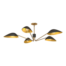 Alora Lighting PD550545MBAG - Oscar 46-in Aged Gold/Matte Black 5 Lights Pendant