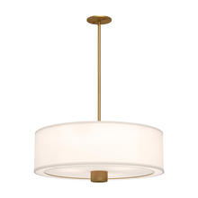 Alora Lighting PD547924AGWL - Theo 24-in Aged Gold/White Linen 3 Lights Pendant