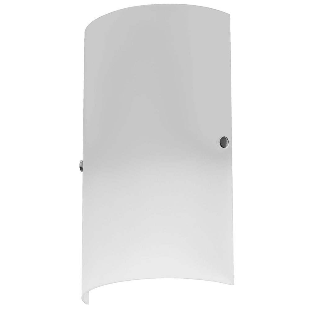 1 Light Wall Sconce, Satin Chrome Accents, White Frosted Glass