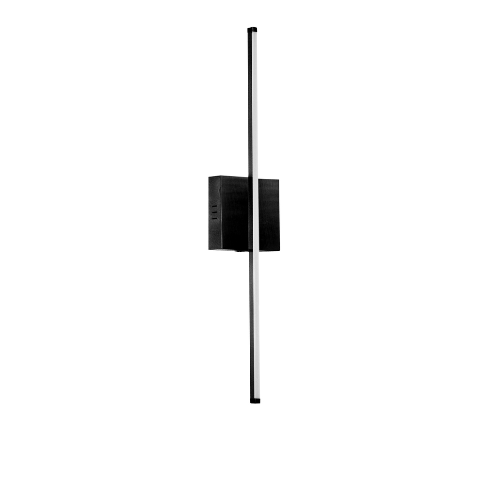 19W LED Wall Sconce, Matte Black with White Acrylic Diffuser