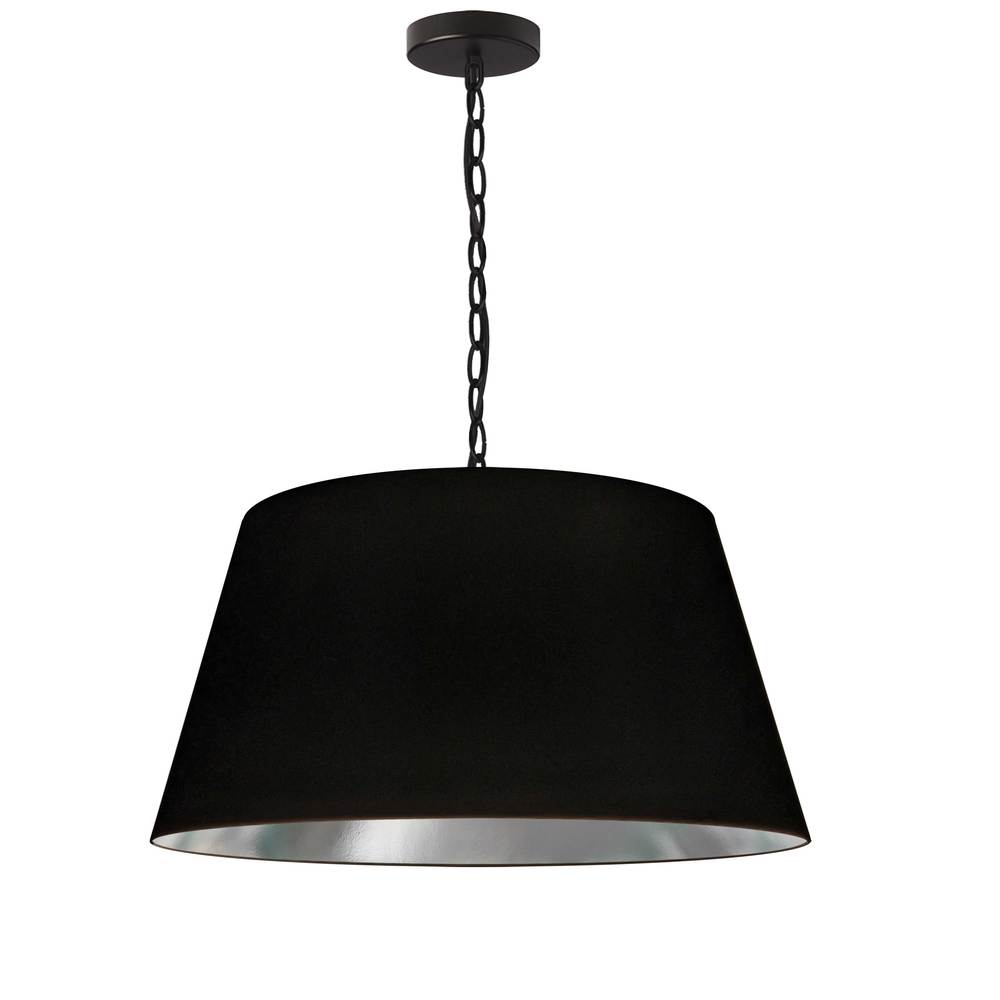 1 Light Brynn Medium Pendant, Black/Silver Shade, Black