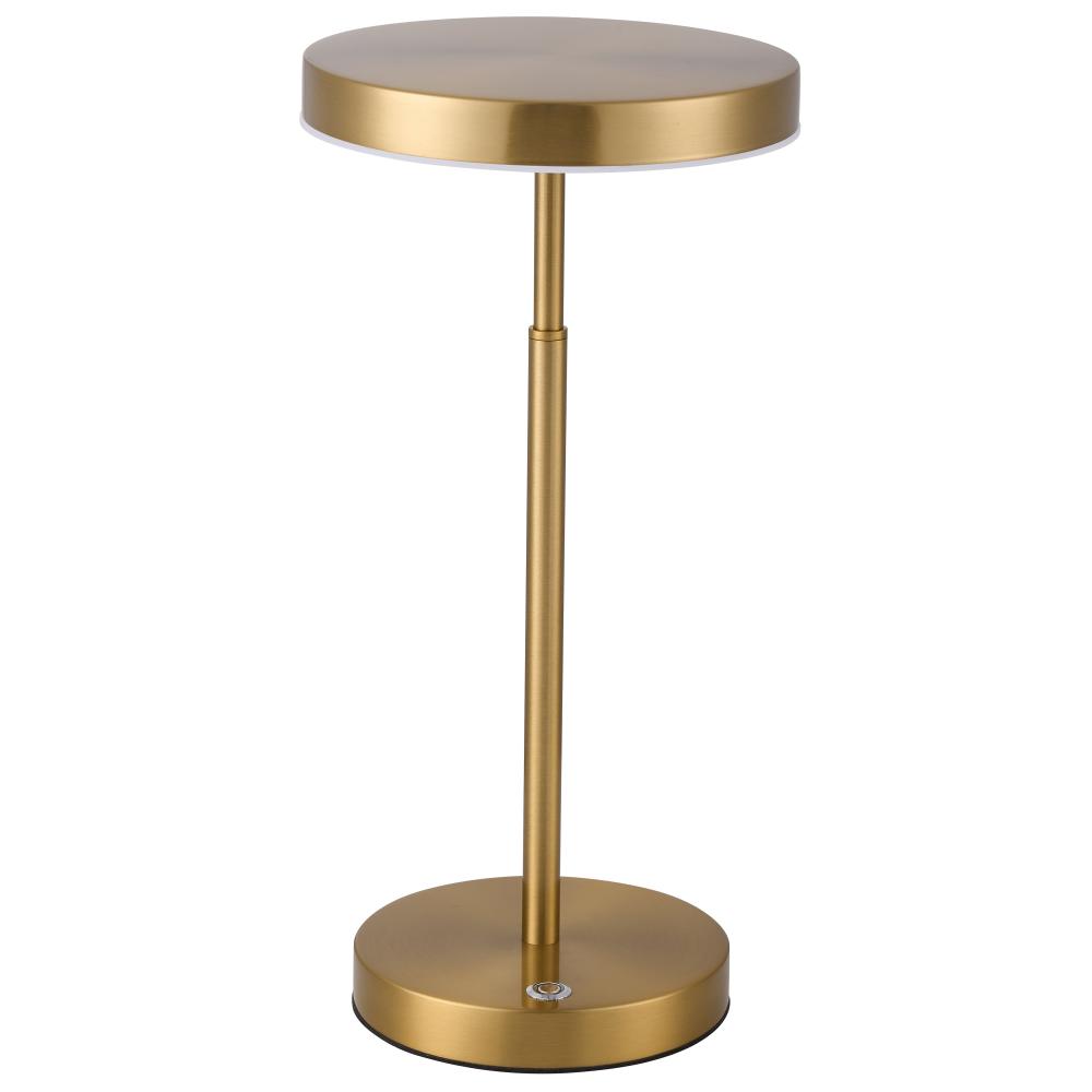 10W Table Lamp, Aged Brass w/ White Acrylic Diffuser