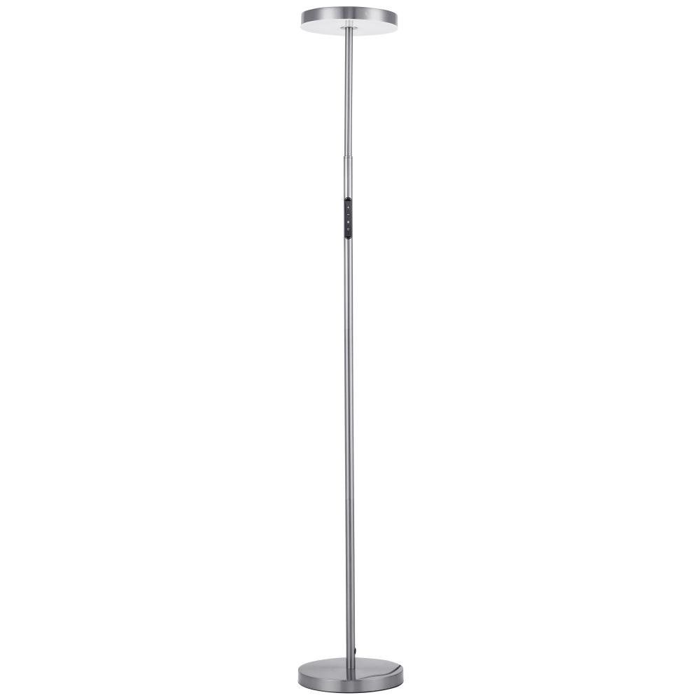 30W Floor Lamp Satin Nickel with White Acrylic Diffuser