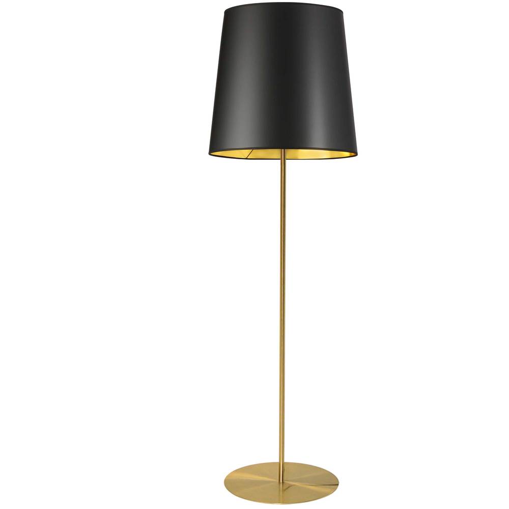 1LT Drum Floor Lamp w/ Jtone BLK/GLD Shade, AGB