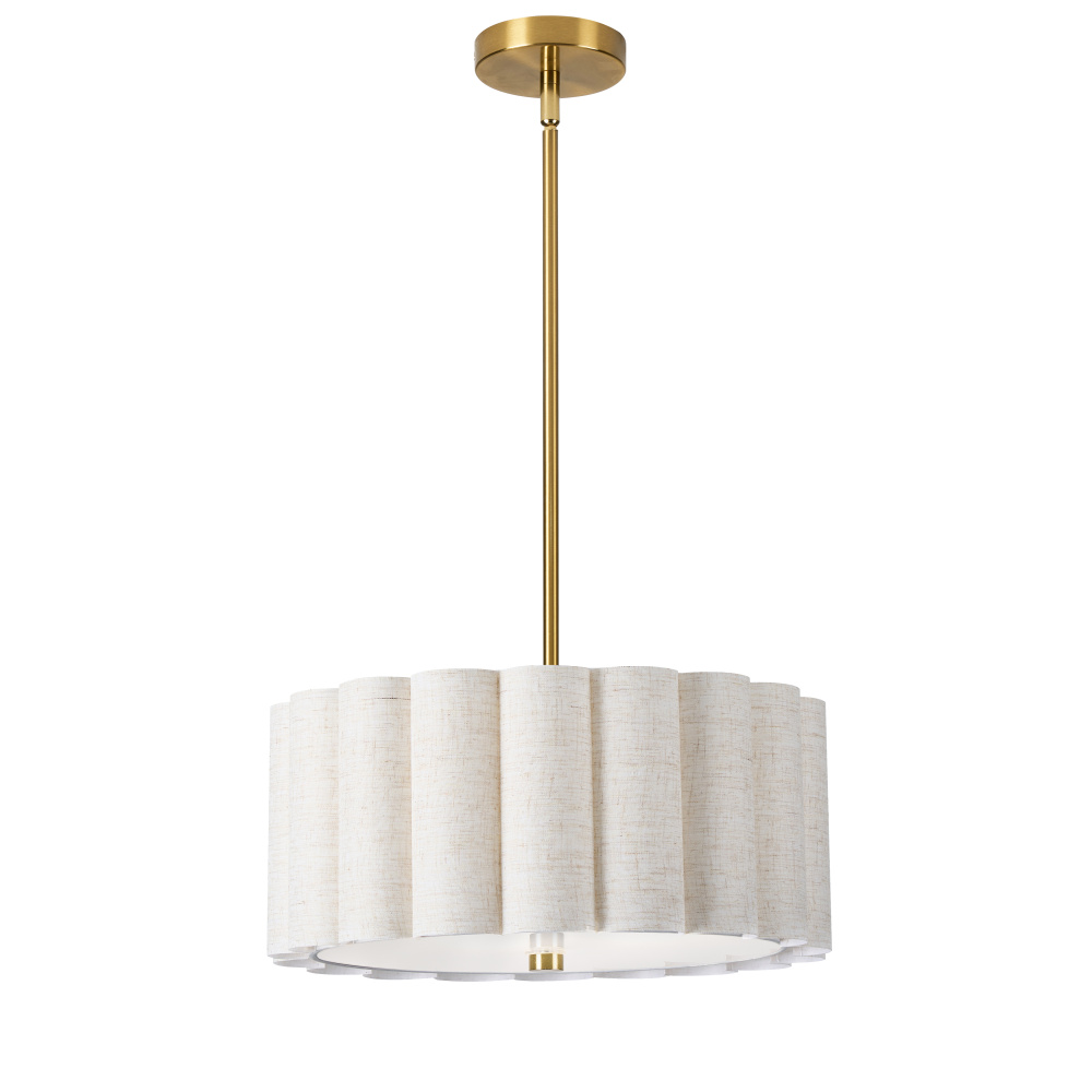 3LT AGB Pendant w/ Flax Shade