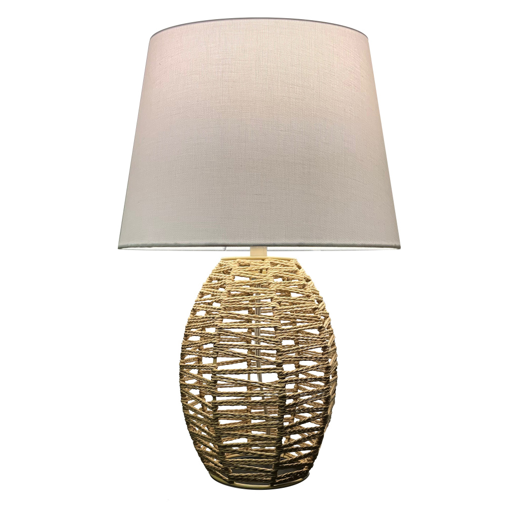 1LT Table Lamp, NAT w/ WH Shade