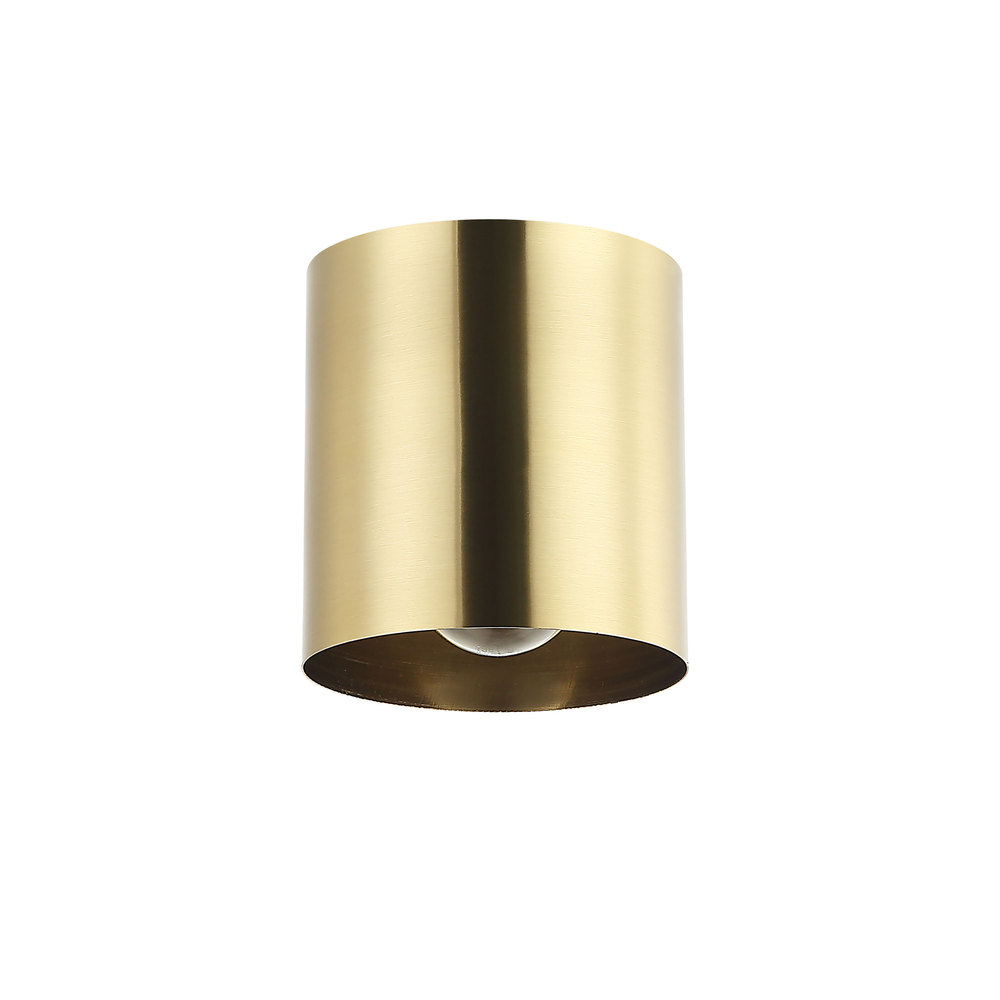 1 Light Aged Brass Flush Mount