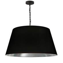 Dainolite BRY-L-BK-697 - 1 Light Brynn Large Pendant, Black/Silver Shade, Black