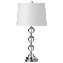 Dainolite C182T-PC - 1 Light Incandescent Crystal Table Lamp Polished Chrome Finish with White Shade