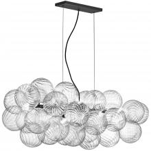 Dainolite CLZ-418HP-MB - 10 Light Halogen Horizontal Pendant Matte Black with Clear Spiral Glass