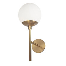 Dainolite DAY-161W-AGB - 1 Light Halogen Aged Brass Wall Sconce w/ White Glass