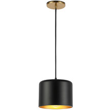 Dainolite EMI-81P-AGB-MB - 1LT Incand Pendant, AGB w/ MB&GLD Shade