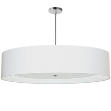 Dainolite HEL-406P-PC-WH - 6 Light Polished Chrome Helena Pendant w/ White Shade and White Fabric Diffuser