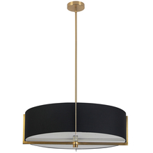 Dainolite PST-264LP-AGB-BK - 4 Light Incandescent Pendant, Aged Brass with Black Shade