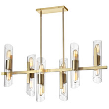 Dainolite SAM-4012HC-AGB - 12 Light Horizontal Aged Brass Chandelier w/ Clear Fluted Glass