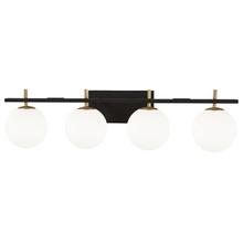 Dainolite VAD-324W-MB-AGB - 4 Light Halogen Vanity, Matte Black and Aged Brass