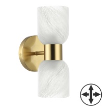 Dainolite VND-102W-AGB-ALB - 2 Light Wall Sconce, Aged Brass w/ Faux Alabaster