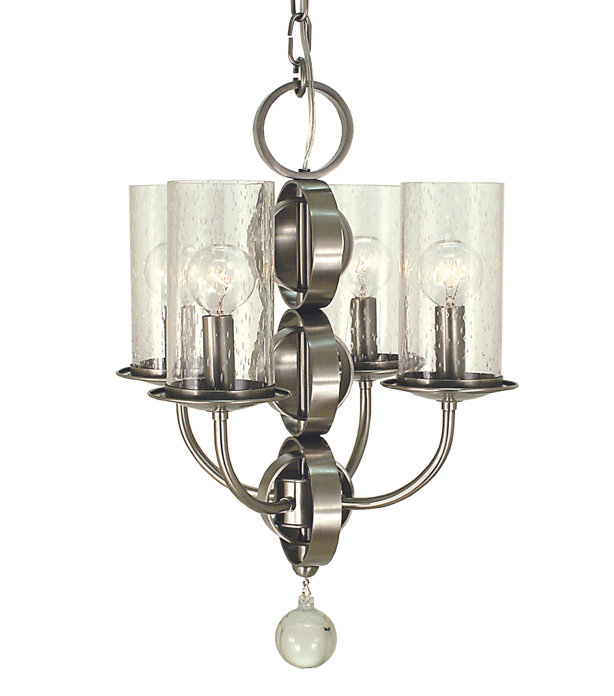 4-Light Matte Black Compass Mini Chandelier