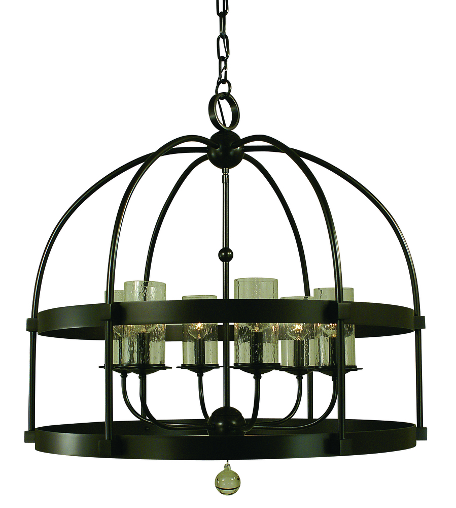 6-Light Polished Nickel Compass Chandelier