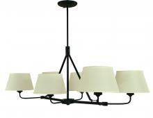 Framburg 5706 MBLACK - 6-Light Matte Black Milford Dining Chandelier