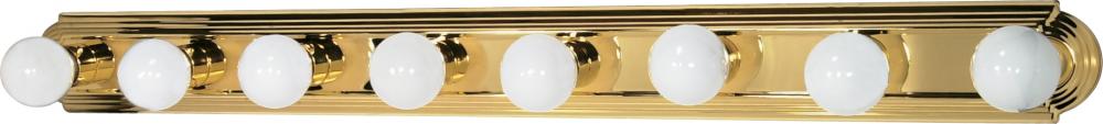 8 Light - 48" Vanity Strip - Polished Brass Finish