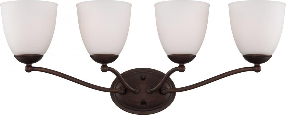 Patton - 4 Light Vanity with Frosted Glass - Prairie Bronze Finish