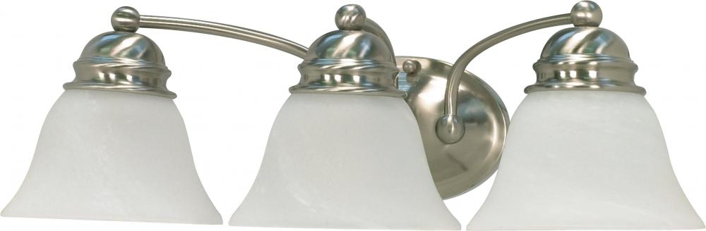Empire - 3 Light - 21" - Vanity - with Alabaster Glass Bell Shades; Color retail packaging
