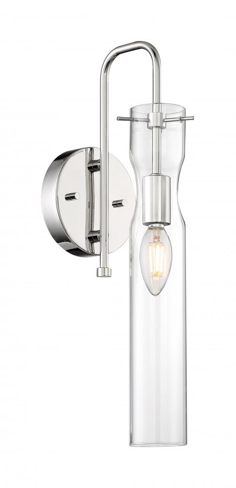 Spyglass - 1 Light Sconce with Clear Glass - Polished Nickel Finish