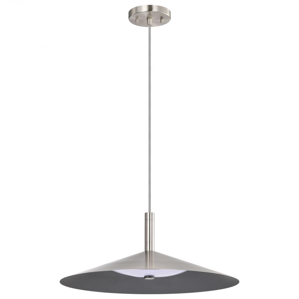 Corrine; 18 Inch LED Pendant; Brushed Nickel; 3K/4K/5K CCT Selectable